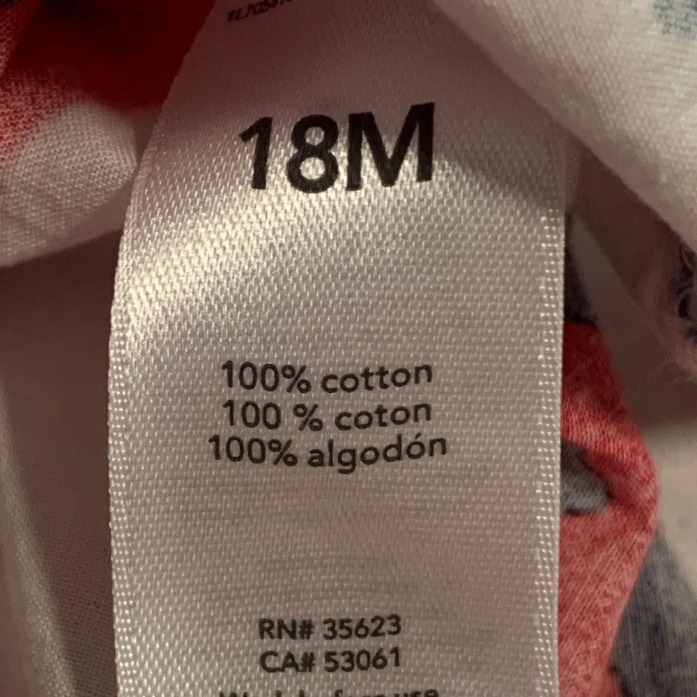 Just One You By Carters One Piece Romper Patriotic Red Watermelon Star Print